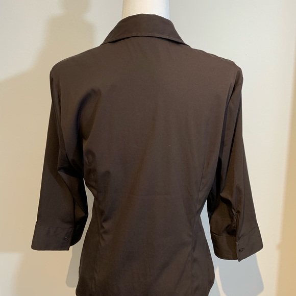 Dark Brown Pull-Over Blouse Size Large - Picture 2 of 5